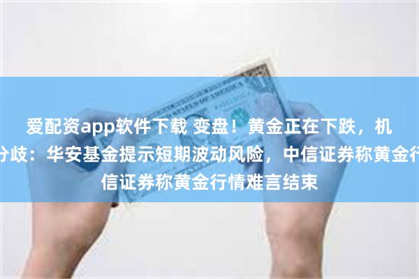 爱配资app软件下载 变盘！黄金正在下跌，机构观点出现分歧：华安基金提示短期波动风险，中信证券称黄金行情难言结束