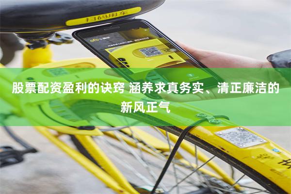 股票配资盈利的诀窍 涵养求真务实、清正廉洁的新风正气